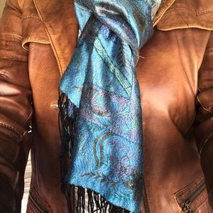 Turkish pure silk scarf/pashmina from Bursa 21”x72”